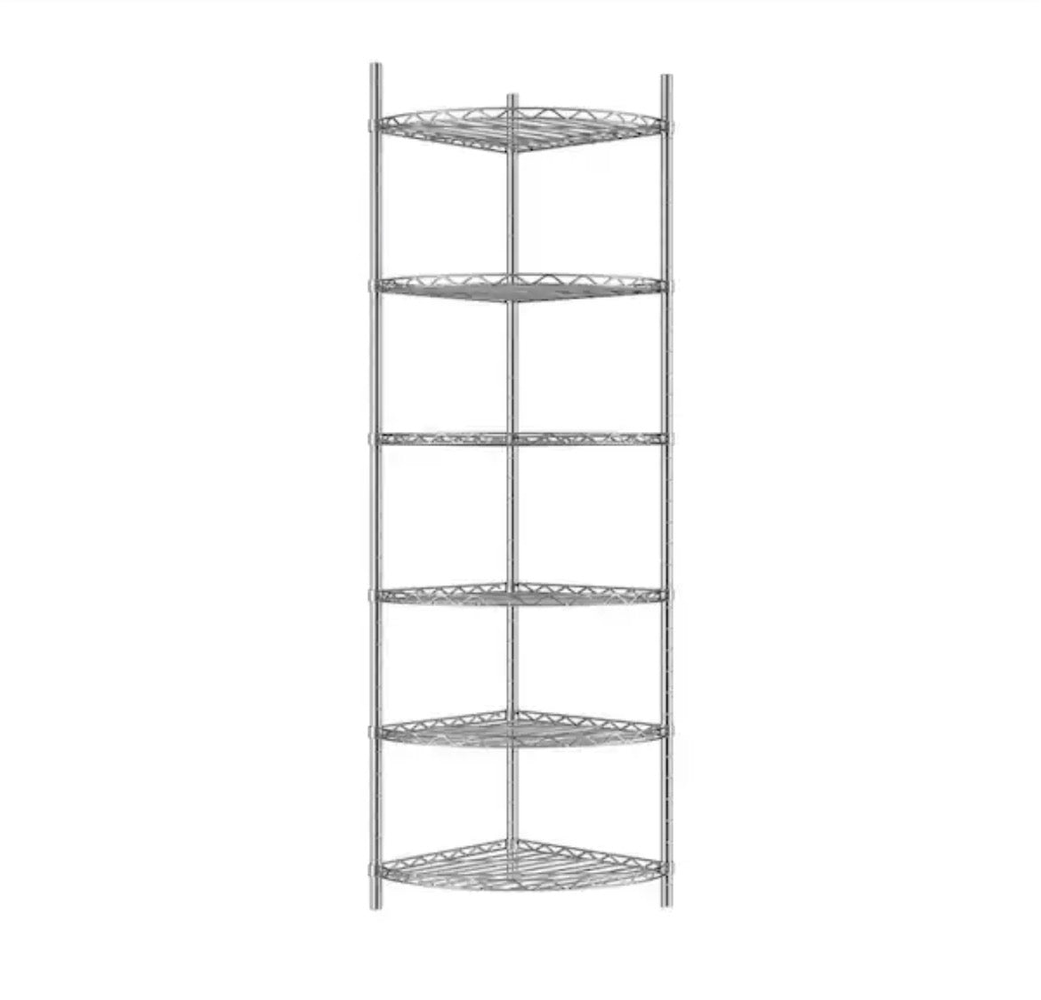 Chrome 6-Layer Triangular Metal Storage Rack, Waterproof Adjustable Height for Bathroom, Living Room, Kitchen, Laundry