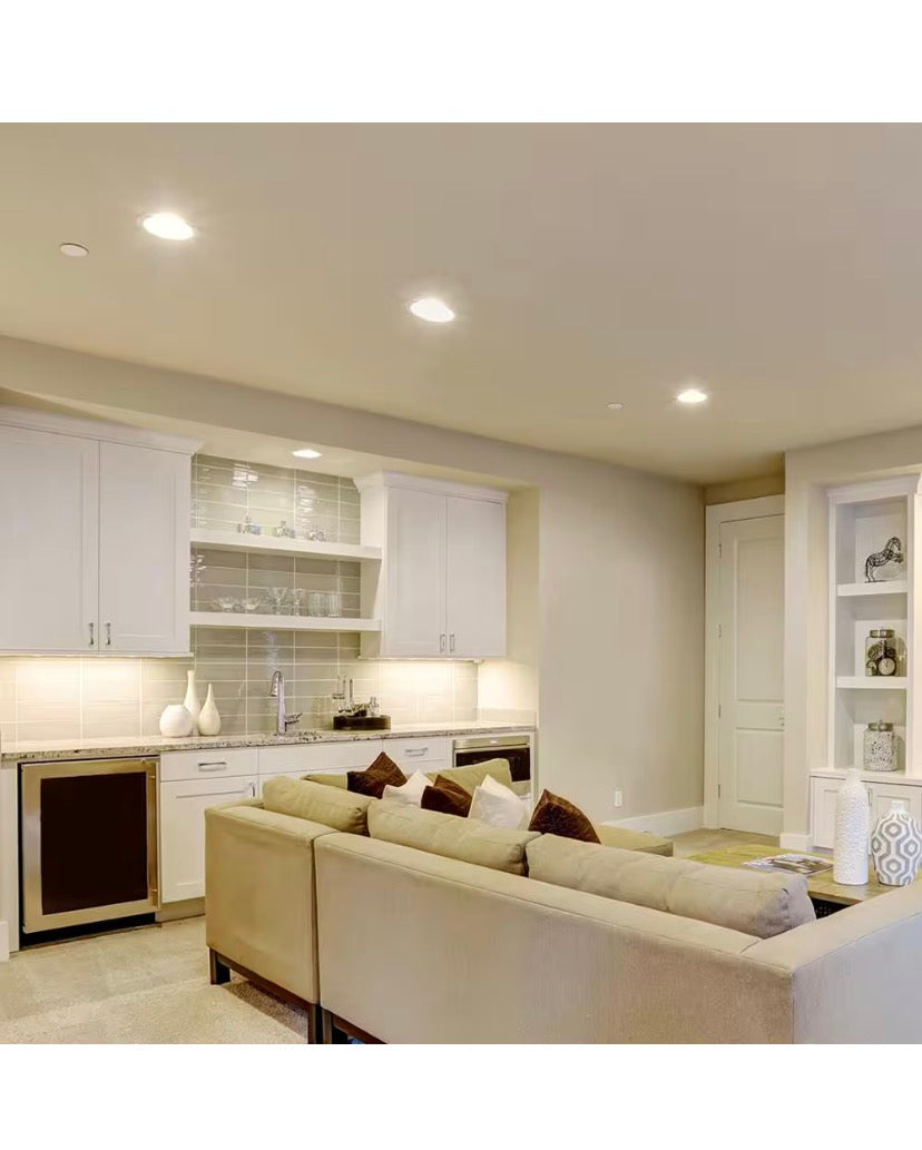 LED Selectable Lumen Selectable CCT 4 in. Round Canless Recessed Light for Indoor Areas Baffle Trim White