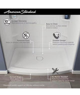 Ovation Curve 48 in. L x 30 in. W Alcove Shower Pan Base with qCenter Drain in Arctic White