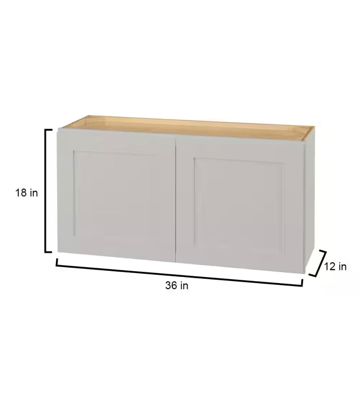 Avondale Shaker Dove Gray Ready to Assemble Plywood 36 in Wall Bridge Cabinet (36 in W x 18 in H x 12 in D)