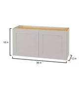 Avondale Shaker Dove Gray Ready to Assemble Plywood 36 in Wall Bridge Cabinet (36 in W x 18 in H x 12 in D)