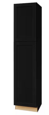 Avondale 18 in. W x 24 in. D x 84 in. H Ready to Assemble Plywood Shaker Pantry Kitchen Cabinet in Raven Black