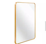 Ta. 24 in. W x 32 in. H Gold Rectangle Framed Mirror