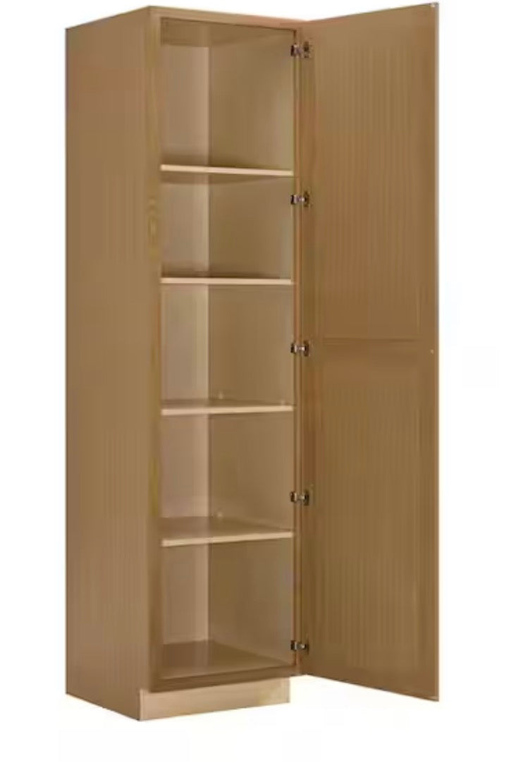 Avondale 24 in. W x 96 in. H x 24 in. D Ready To Assemble Plywood Shaker Utility Pantry Cabinet in White Oak