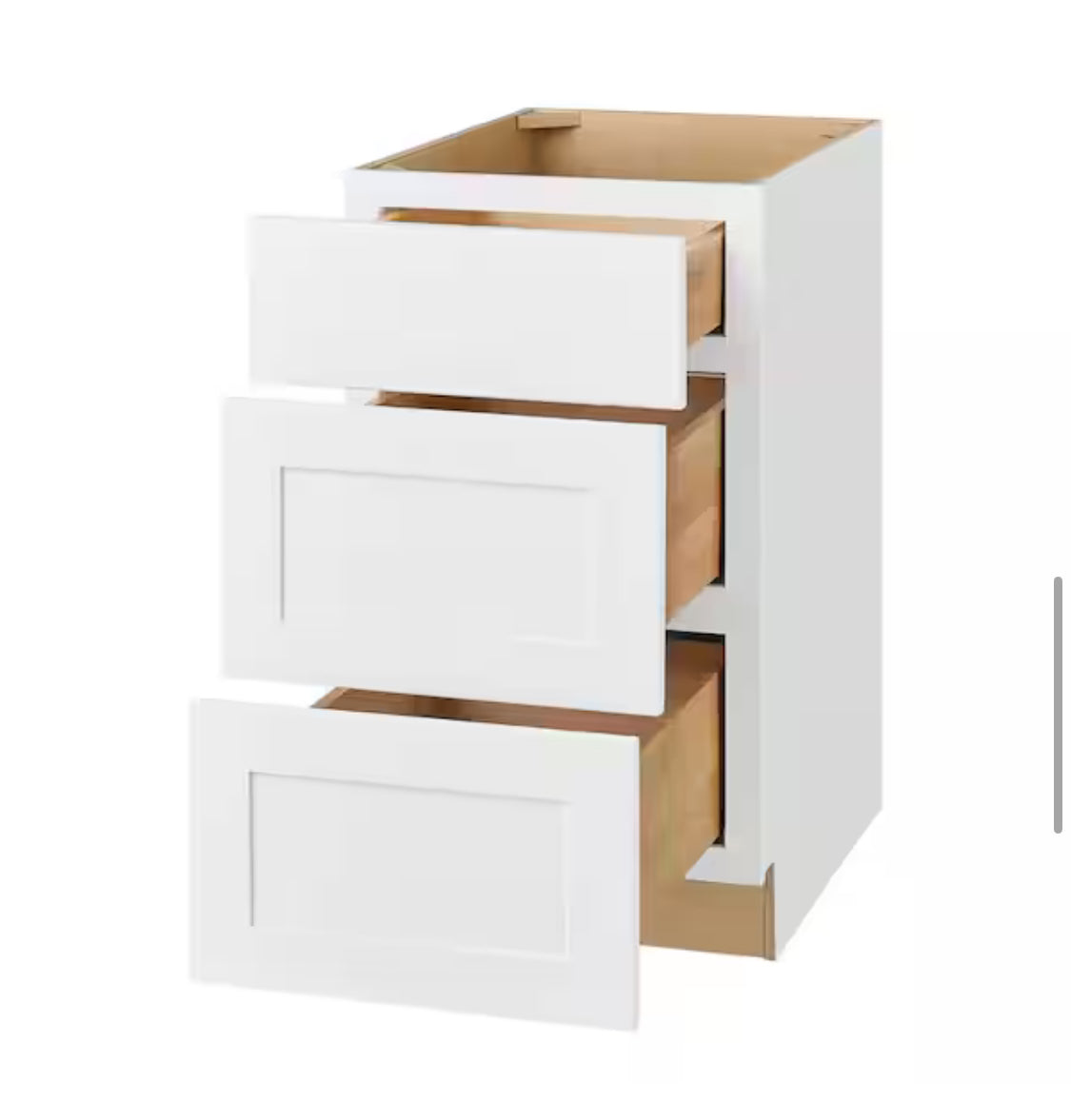 Avondale Shaker Alpine White Quick Assemble Plywood 18 in Drawer Base Kitchen Cabinet (18 in W x 24 in D x 34.5 in H)