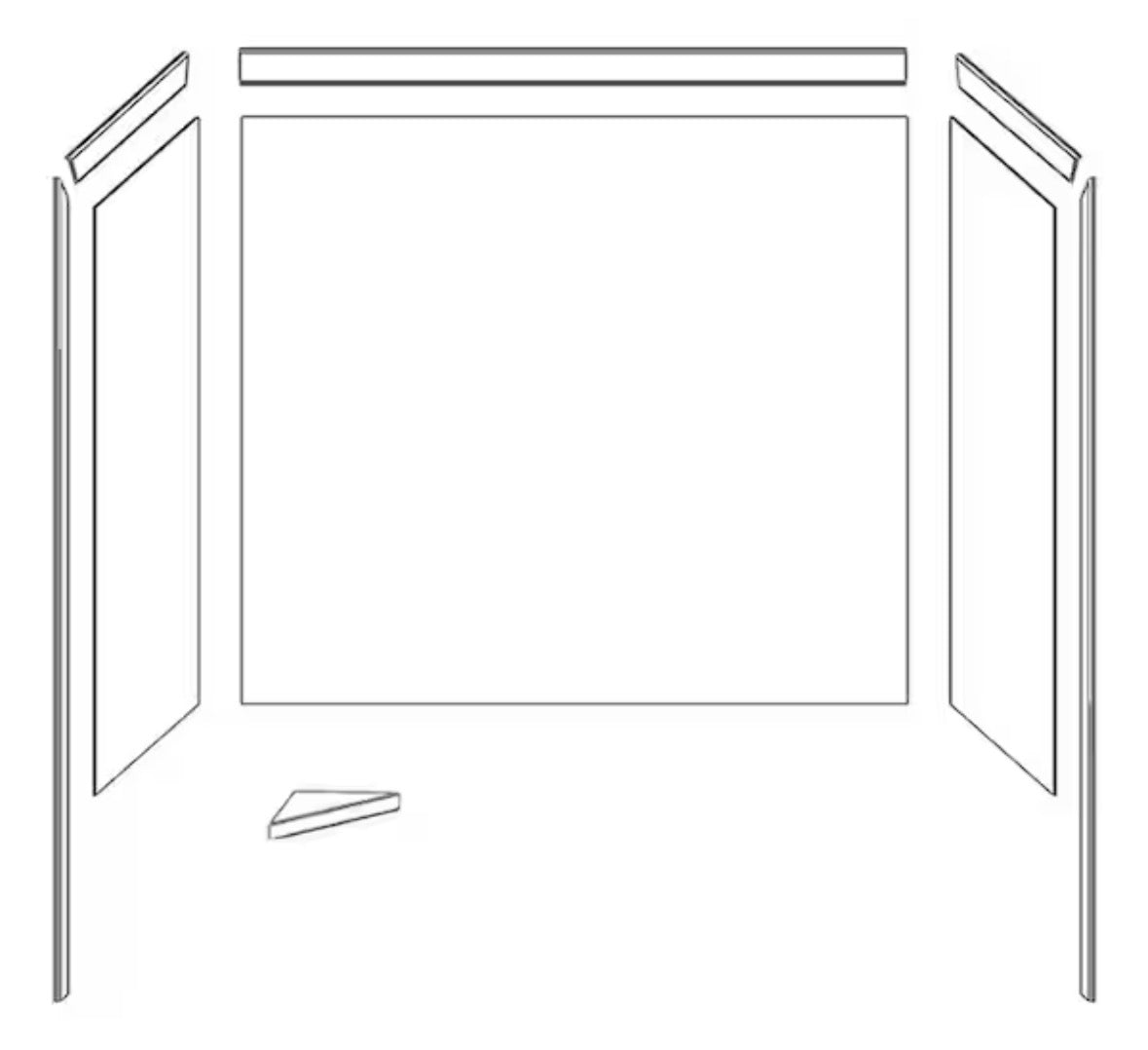 Elite 32 in. x 60 in. x 60 in. 9-Piece Easy Three-Piece Glue Up Adhesive Tub Surround in Triton