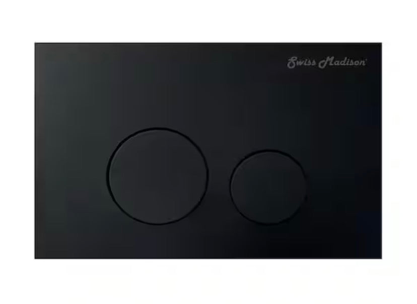 Wall Mount Dual Flush Actuator Plate in Matte Black