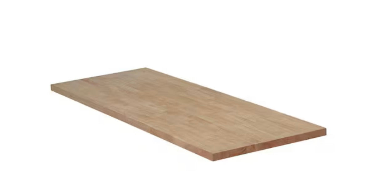 4 ft. L x 25 in. D Unfinished Hevea Solid Wood Butcher Block Countertop With Square Edge