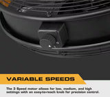 18 in. Outdoor Wet Rated Matte Black/Yellow Garage Wall Fan with Remote