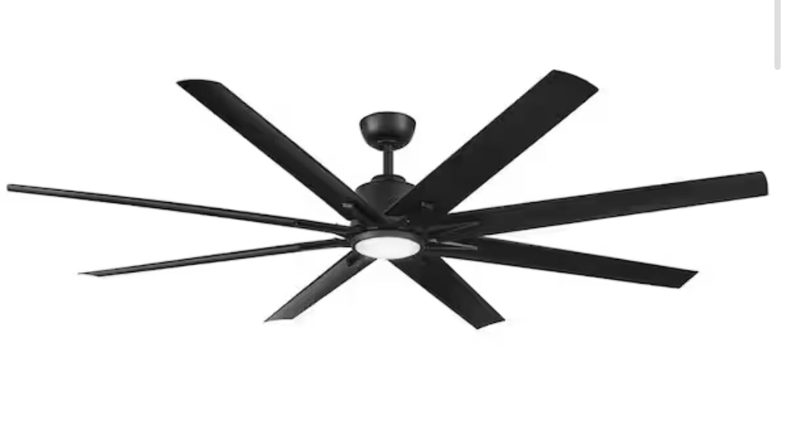 Kensgrove II 72 in. Indoor/Outdoor Integrated LED CCT Matte Black Smart Ceiling Fan with Remote Powered by Hubspace
