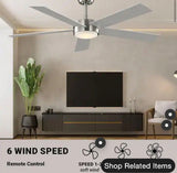 Benning 52 in. Indoor Brushed Nickel Downrod Ceiling Fan with Adjustable White Light LED and Remote Control Included
