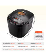 Bread Maker, 19-in.-1 2 LB. Dough Machine, Nonstick Ceramic Pan Automatic Breadmaker with Gluten Free Setting in Black