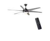Windward 68 in. White Color Changing Integrated LED Matte Black Ceiling Fan with Light Kit, DC Motor and Remote