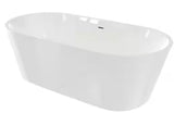 Enigma 47 in. x 27 in. Freestanding Acrylic Soaking Bathtub with Center Drain in Brushed Nickel