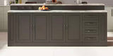 Black Wood Marble Woodgrain Finish 94.5 in. W Kitchen Island Dining Bar Table with Door Cabinet, 4 Drawers,Track Outlets