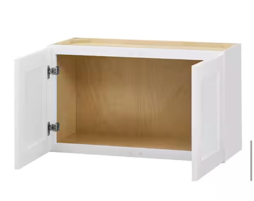 Avondale Shaker Alpine White Ready to Assemble Plywood 30 in x 18 in Wall Bridge Cabinet (30 in W x 18 in H x 12 in D)