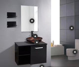 28 in. W x 19 in. D x 16 in. H Single Sink Black Bath Vanity with mirror and without Top Sink