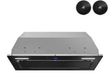 28 in. 350 CFM Lemina Ductless Insert Range Hood in Glossy Black, Mesh Filters, Touchpad Control, LED Lights