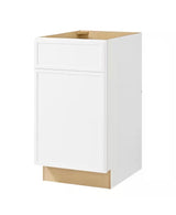 Leyton 18 in. W x 24 in. D x 34.5 in. H Ready to Assemble Plywood Slim Shaker Base Kitchen Cabinet in Alpine White