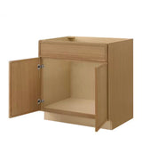Leyton 33 in. W x 24 in. D x 34.5 in. H Ready to Assemble Plywood Slim Shaker Sink Base Kitchen Cabinet in White Oak