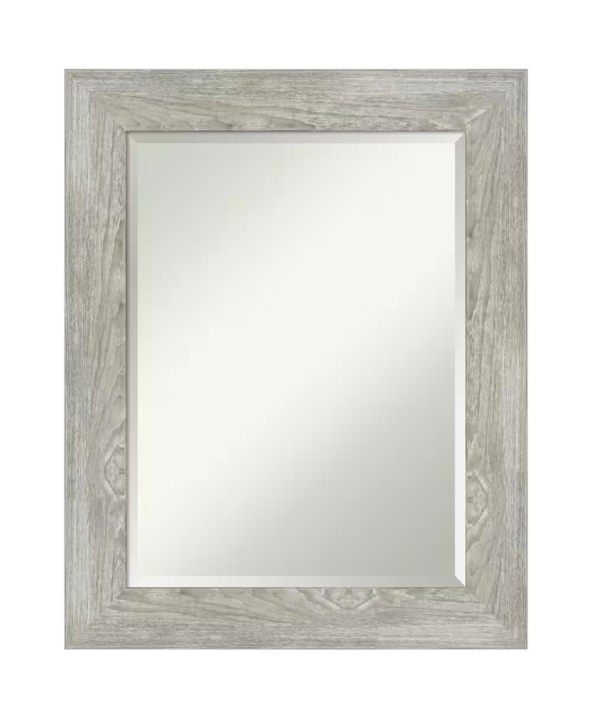 Medium Rectangle Distressed Grey Beveled Glass Modern Mirror (30 in. H x 24 in. W)