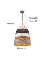 Dylan 3-Light Chandelier Woven Shade Modern/Contemporary Bell Medium Hanging Pendant Light