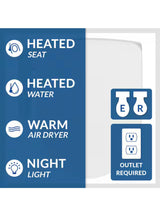 HD-7000 Electric Bidet Seat for Round Toilets in White with Fusion Heating Technology