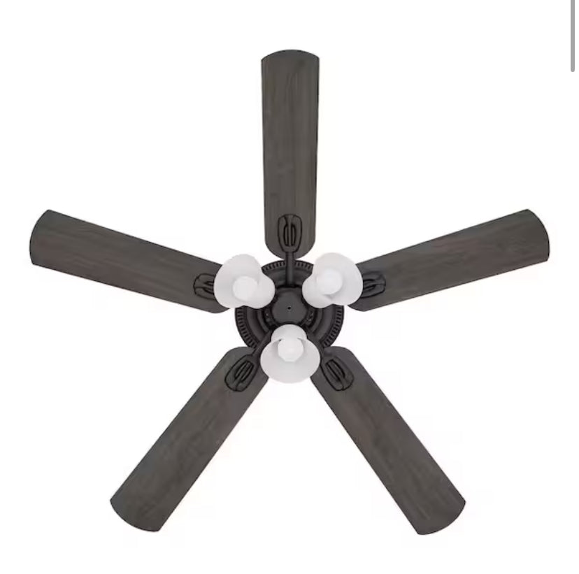 Glendale III 52 in. LED Indoor Matte Black Ceiling Fan with Light and Pull Chains