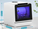 17 in. Countertop Dishwasher in White with 5 L Built-in Water Tank, Drain Hose, 8-Modes with Self Clean