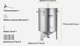 304 Stainless-Steel Kettle16 gal. Beer Brew Fermenter Brew Bucket for Brewing Home Brewing Supplies Thermometer