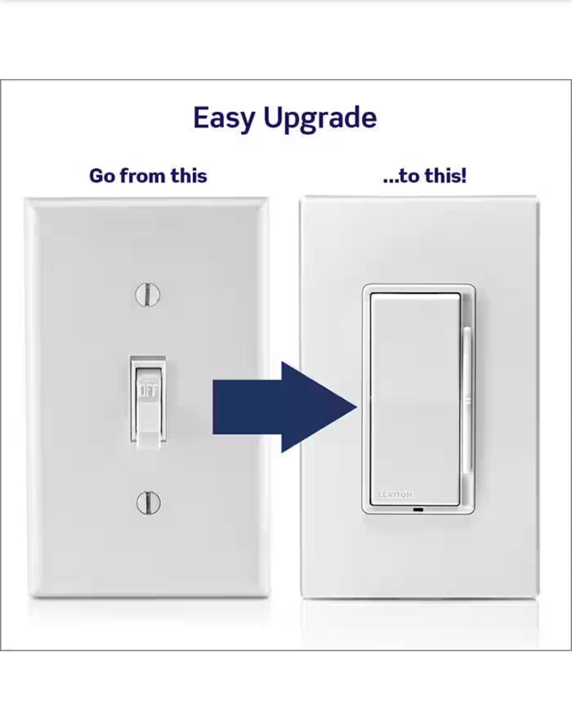 Decora Slide Dimmer Switch for Dimmable LED, Halogen and Incandescent Bulbs, White/Light Almond DSL06-1TW