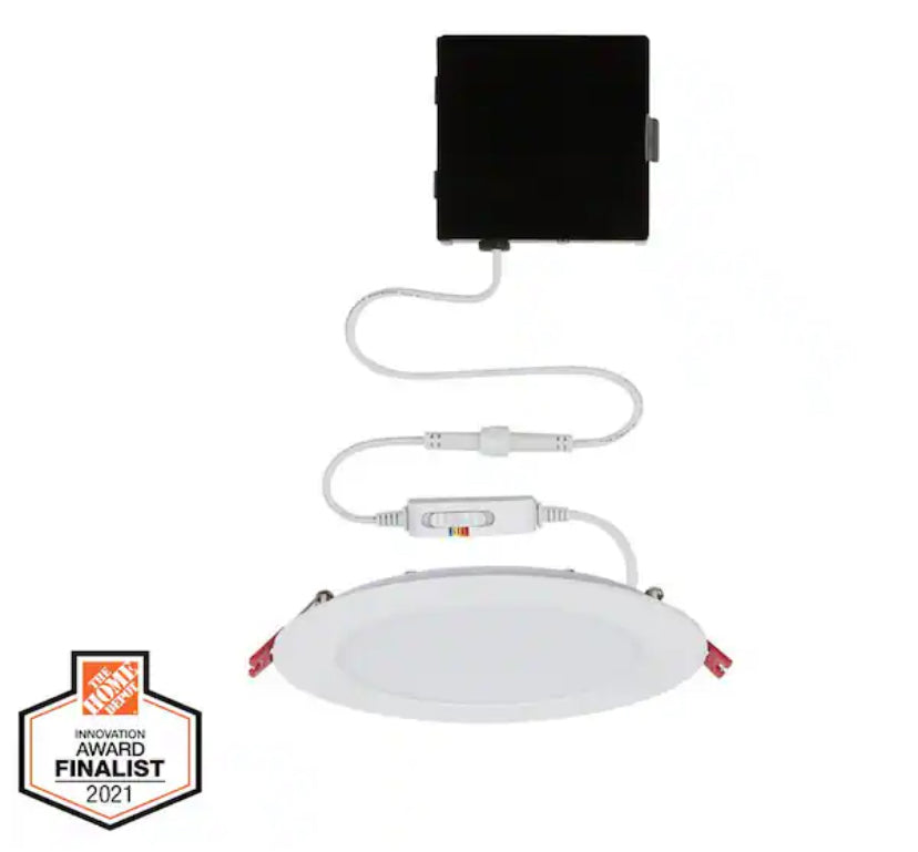 Ultra Slim 6 in. Adjustable CCT Canless New Construction & Remodel IC Rated Indoor/Outdoor LED Recessed Light Kit