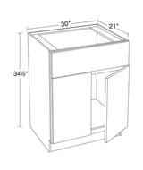 30 in. W x 24 in. D x 34.5 in. H Ready to Assemble Plywood Shaker Sink Base Kitchen Cabinet in Dove Gray