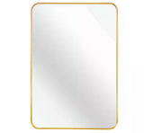 Ta. 24 in. W x 32 in. H Gold Rectangle Framed Mirror