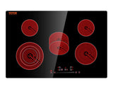 Built in Electric Stove Top 30 in. 5 Burners Glass Radiant Cooktop with Sensor Touch Control, Timer and Child Lock,Black