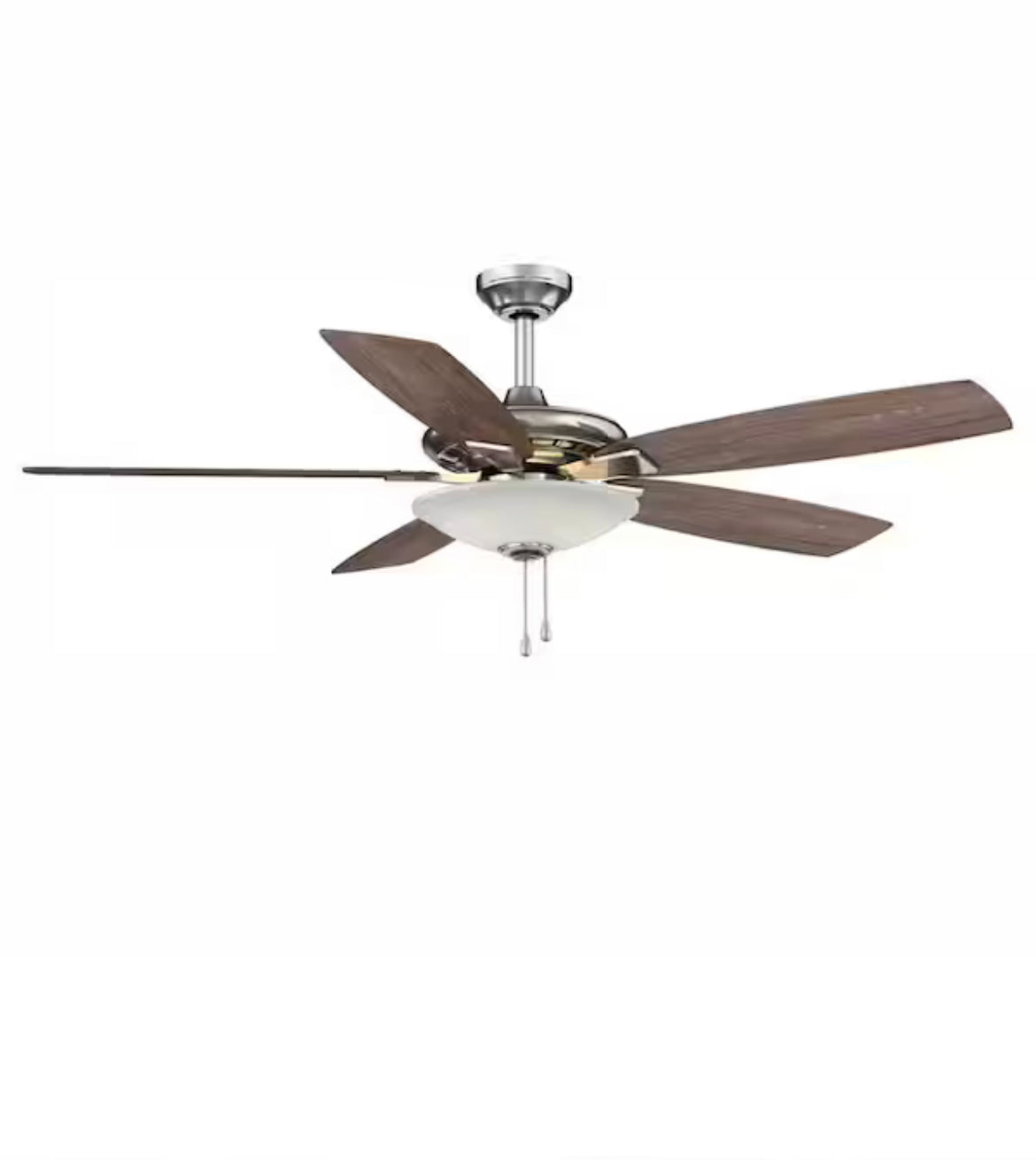 Menage 52 in. Integrated LED Indoor Low Profile Brushed Nickel Ceiling Fan with Light Kit