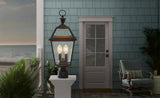 Glenneyre 2-Light Oil-Rubbed Bronze French Quarter Gas Style Outdoor Post Mount Light with Clear Glass