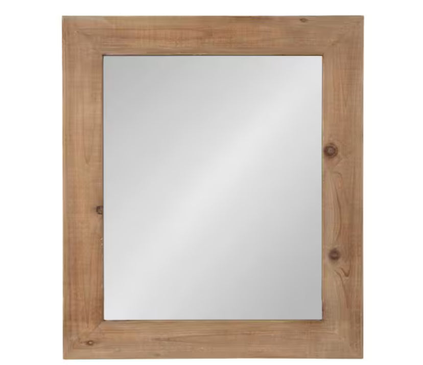 Medium Rectangle Rustic Brown Classic Mirror (36 in. H x 30 in. W)