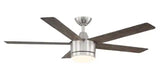 Merwry 52 in. Integrated LED Indoor Brushed Nickel Ceiling Fan with Light Kit and Remote Control