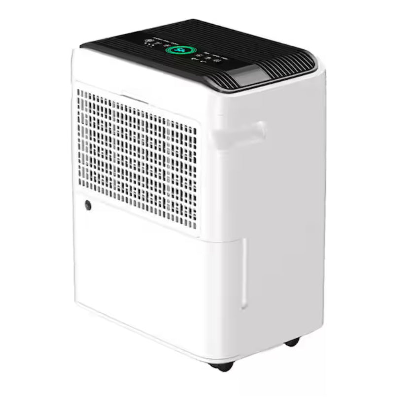 50 pt. 4,500 sq. ft. Quiet Dehumidifier in White with Drain Hose for Home, Basement, with Auto Defrost, 24H Timer
