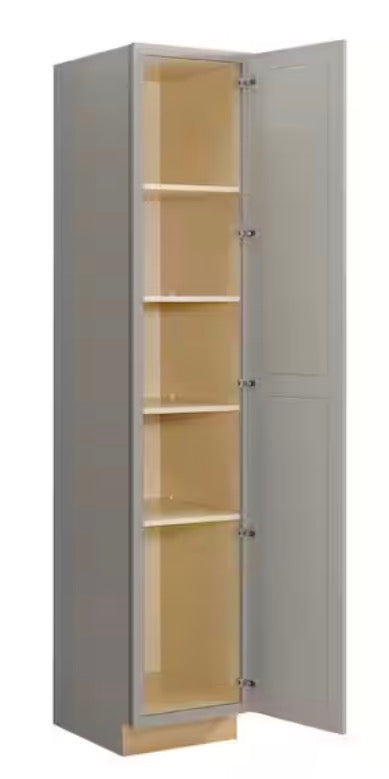 Avondale 18 in. W x 96 in. H x 24 in. D Ready To Assemble Plywood Shaker Utility Pantry Cabinet in Dove Gray