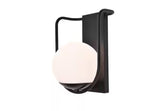 1-Light Black Outdoor Smart WiFi Wall Mount Lantern Sconce with A19 Smart Light Bulb Included