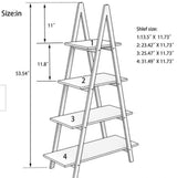 White Solid Bamboo Wood Oxford "A" Frame Ladder Display Shelf