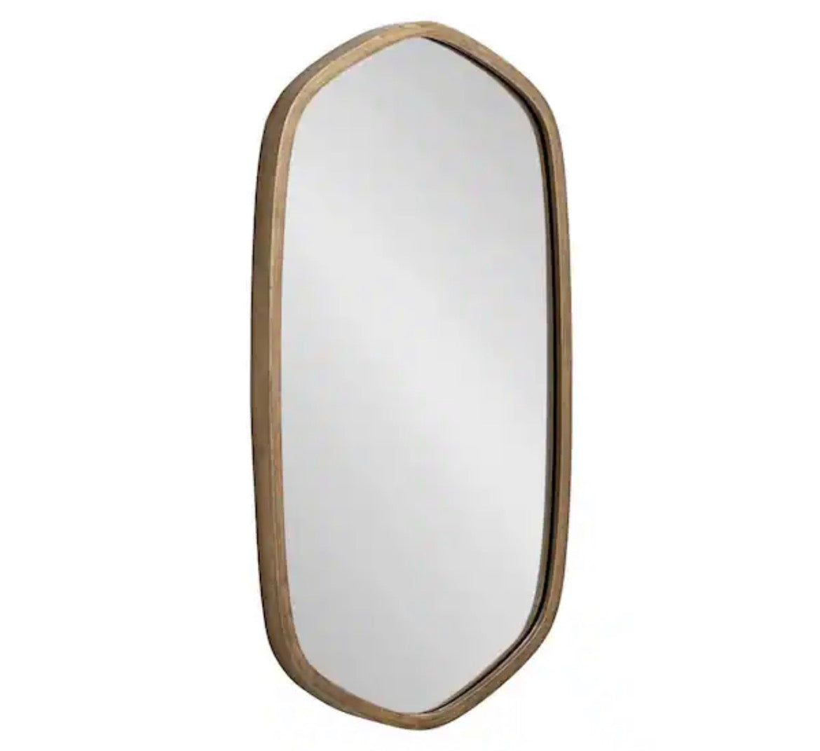 McLean 20 in. W. x 36 in. H Metal Gold Hexagon Modern Framed Decorative Wall Mirror