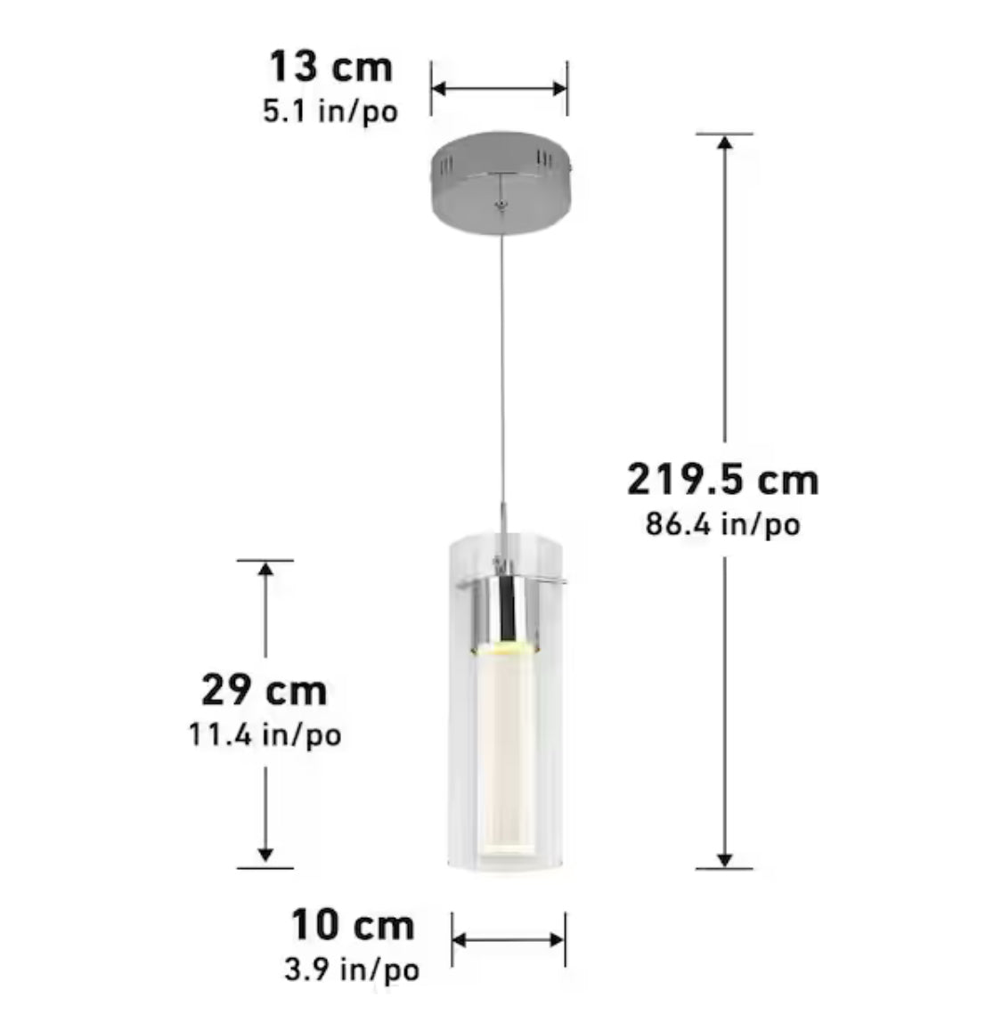 Essence 7.5-Watt 1 Light Chrome Modern Integrated LED Mini Pendant Light Fixture for Kitchen Island