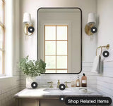 24 in. W x 36.2 in. H Rectangular Aluminum Frame Square Silver Wall Mirror