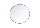 Timeless Home 42 in. W x 42 in. H x Contemporary Metal Framed Round Black Mirror