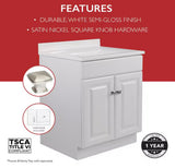 Wyndham 24 in. 2-Door Bath Vanity Cabinet Only in White (Ready to Assemble)