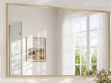 36 in. H x 60 in. W Rectangle Aluminum Framed Mirrors for Bathroom Wall, Brushed Gold