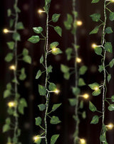 66-Light 3.5 ft. x 5 ft. Indoor Battery Operated Integrated LED Curtain Vine String Light